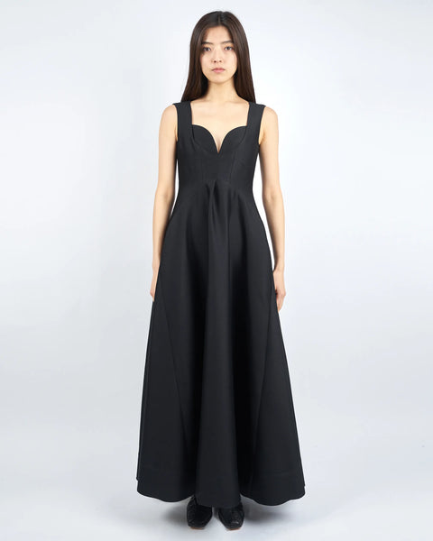 INES - SILK WOOL FLARE DRESS