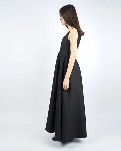 INES - SILK WOOL FLARE DRESS