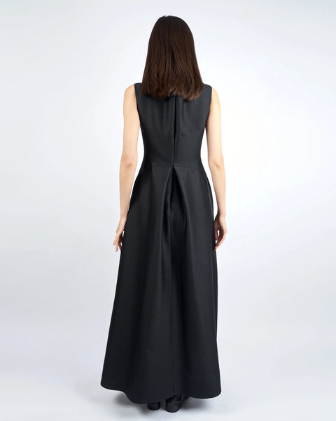 INES - SILK WOOL FLARE DRESS