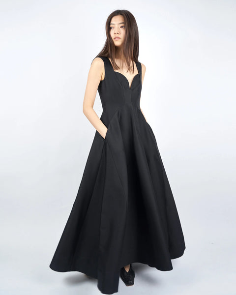 INES - SILK WOOL FLARE DRESS