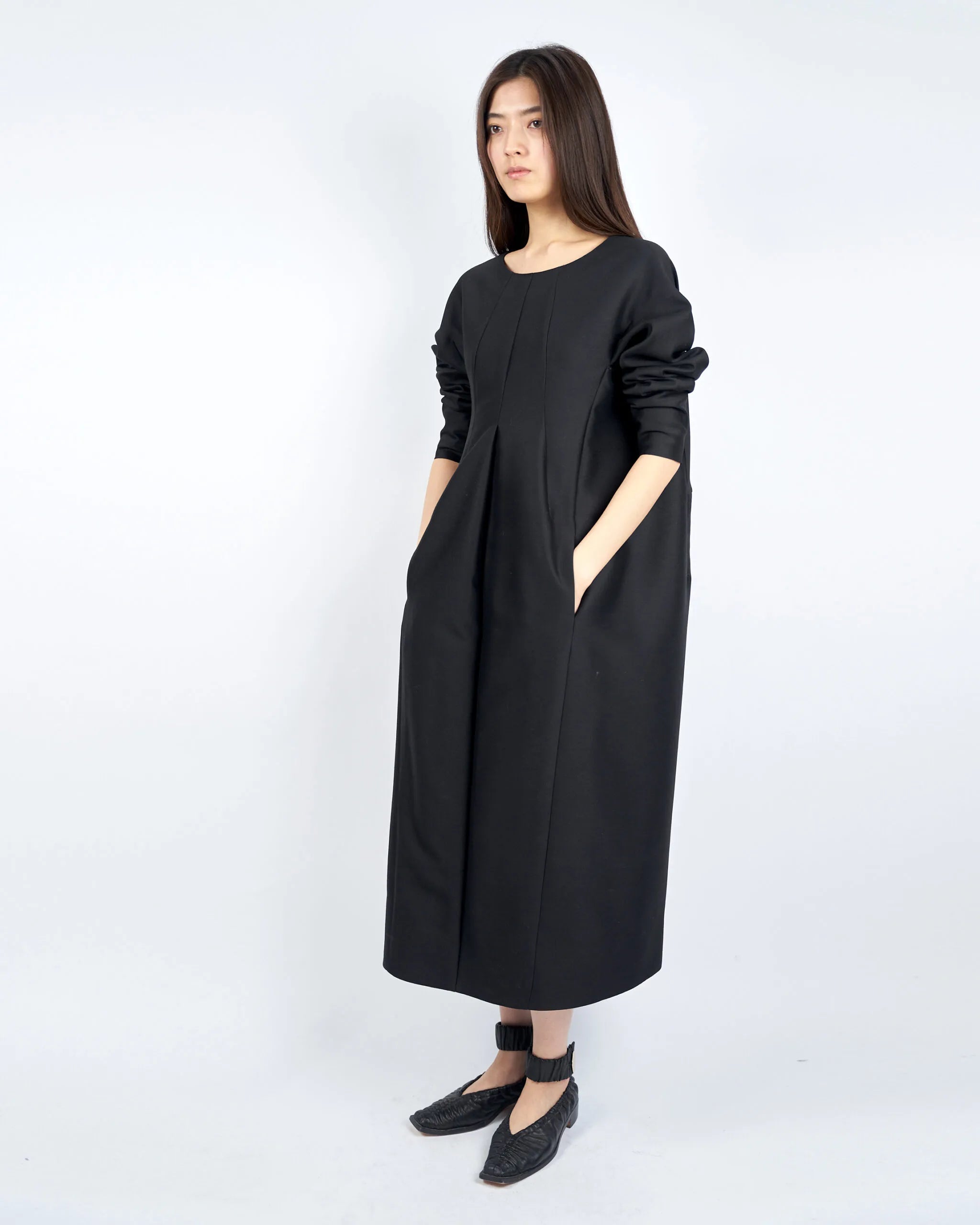 INFER COCOON SHAPED LONG SLEEVE DRESS HARUNOBUMURATA