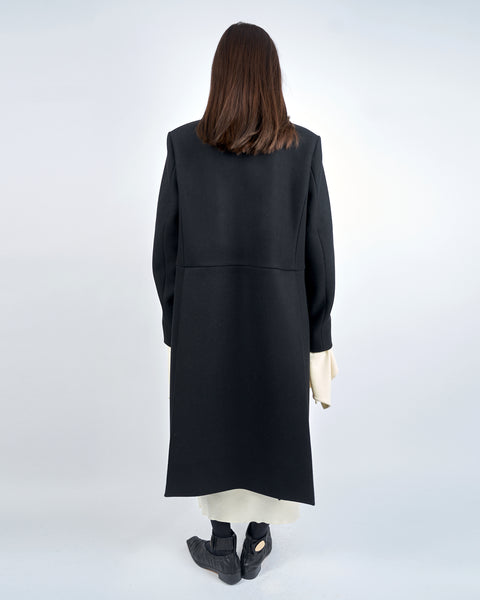 IRIA - COLLARLESS MELTON TAILORED COAT