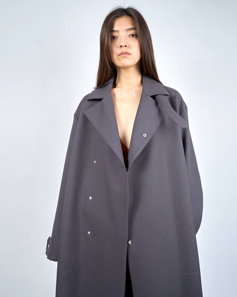 IRONVILLE - OVERSIZED WOOL TRENCH COAT