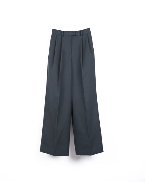 ISPARTA - WIDE SILHOUETTE WOOL TUCKED TROUSERS