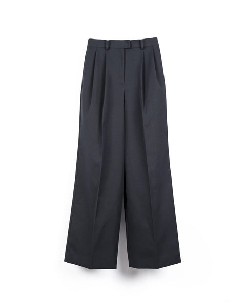 ISPARTA - WIDE SILHOUETTE WOOL TUCKED TROUSERS