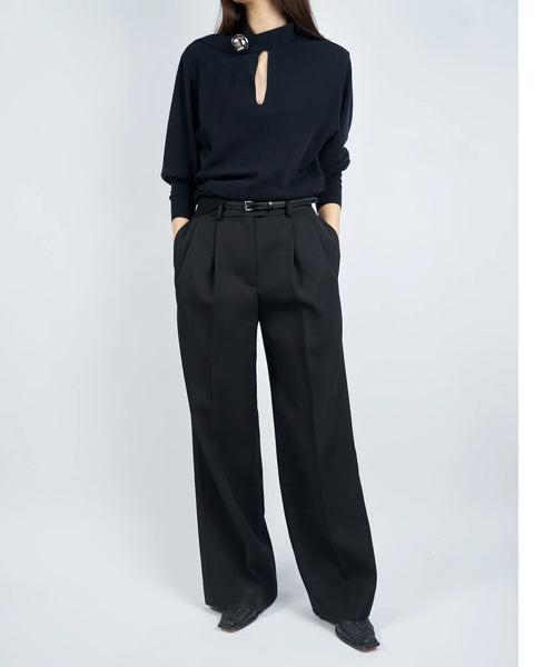 ISPARTA - WIDE SILHOUETTE WOOL TUCKED TROUSERS