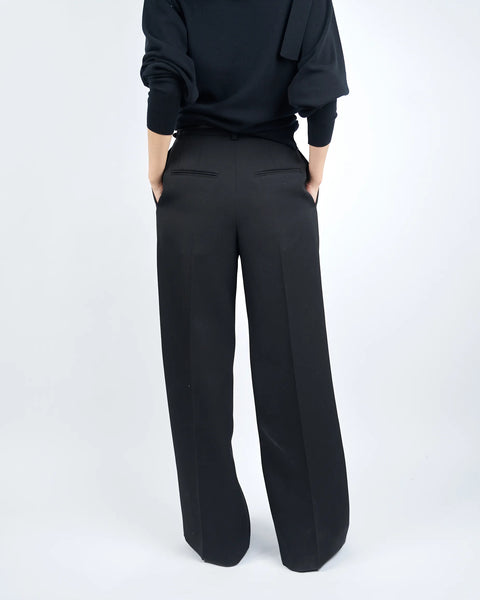 ISPARTA - WIDE SILHOUETTE WOOL TUCKED TROUSERS