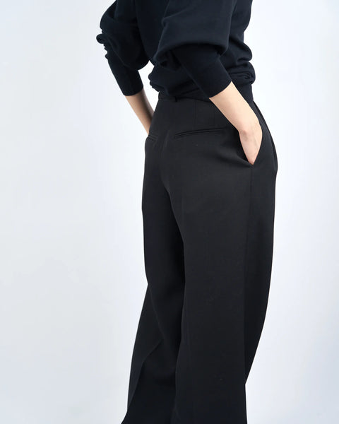 ISPARTA - WIDE SILHOUETTE WOOL TUCKED TROUSERS