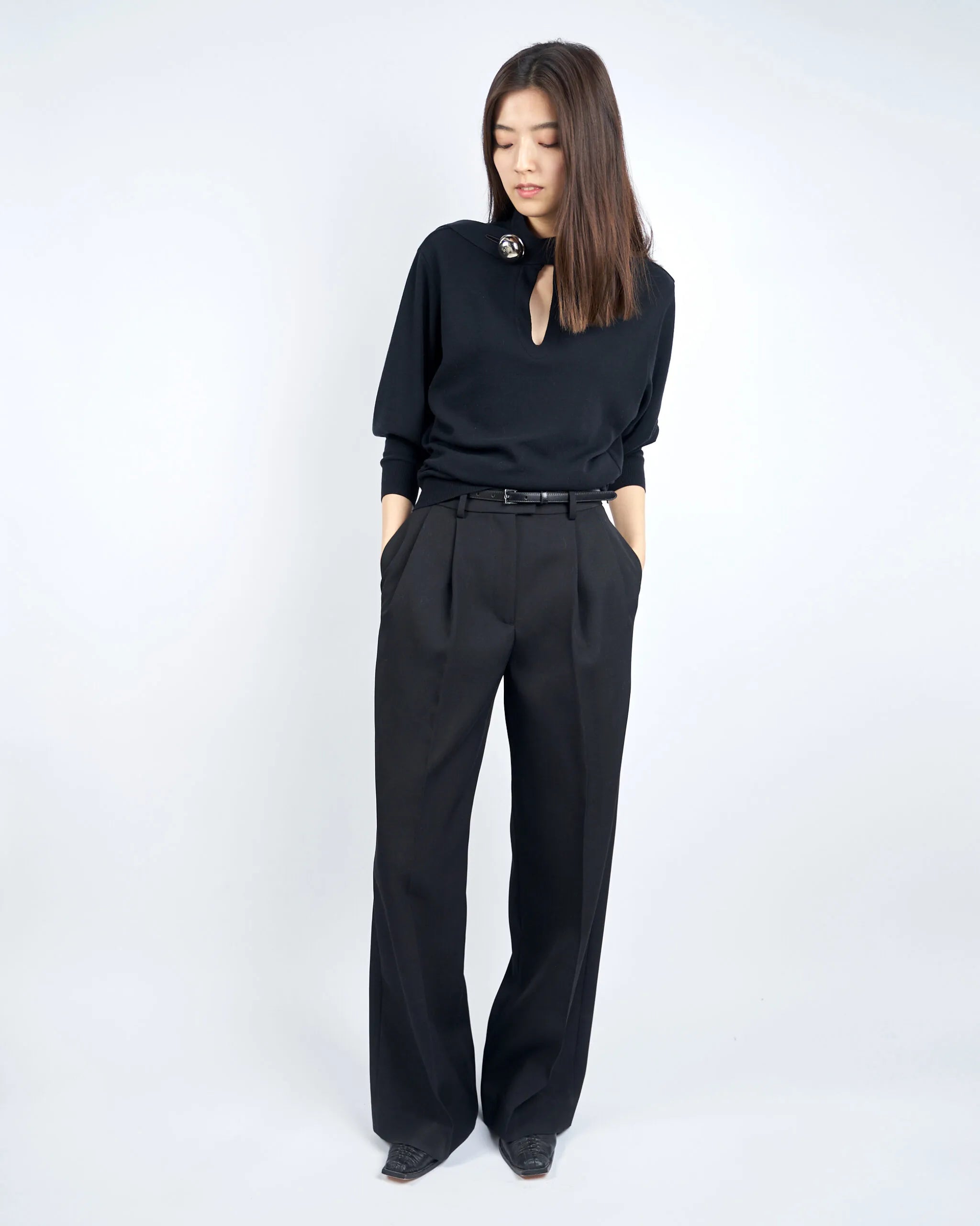 ISPARTA - WIDE SILHOUETTE WOOL TUCKED TROUSERS