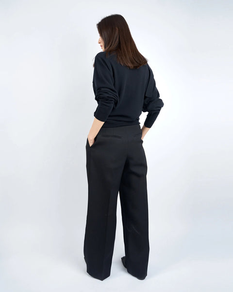 ISPARTA - WIDE SILHOUETTE WOOL TUCKED TROUSERS