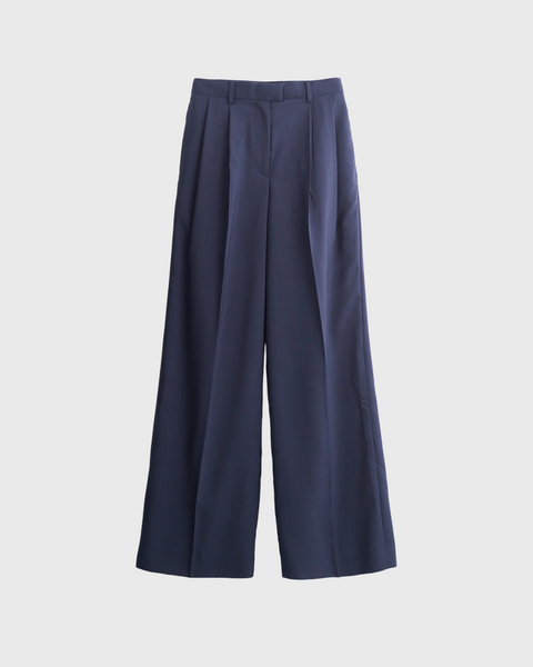ISPARTA - WIDE SILHOUETTE LIGHT WOOL TUCKED TROUSERS