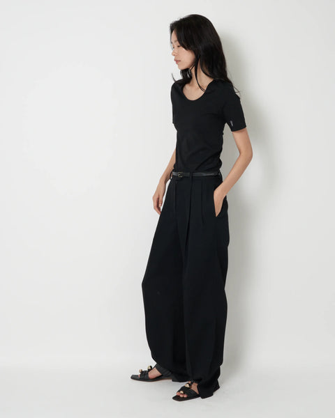 ISPARTA - WIDE SILHOUETTE SUMMER WOOL TUCKED TROUSERS