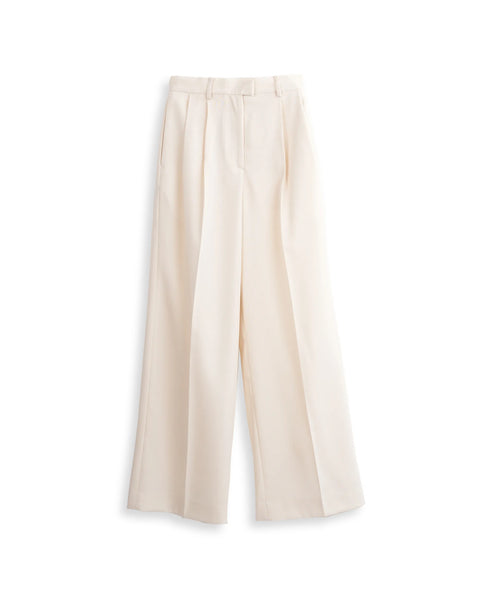 ISPARTA - WIDE SILHOUETTE SUMMER WOOL TUCKED TROUSERS