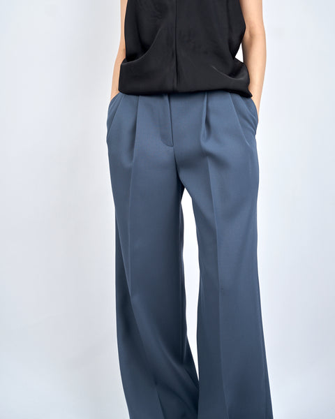 ISPARTA - WIDE SILHOUETTE WOOL TUCKED TROUSERS