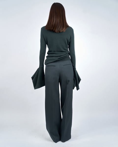 ISPARTA - WIDE SILHOUETTE WOOL TUCKED TROUSERS