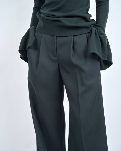 ISPARTA - WIDE SILHOUETTE WOOL TUCKED TROUSERS
