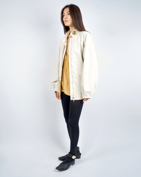 IVANA- ROUND SHAPED ZIP UP COTTON BLOUSON