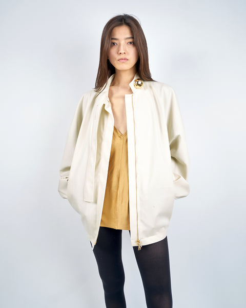 IVANA- ROUND SHAPED ZIP UP COTTON BLOUSON