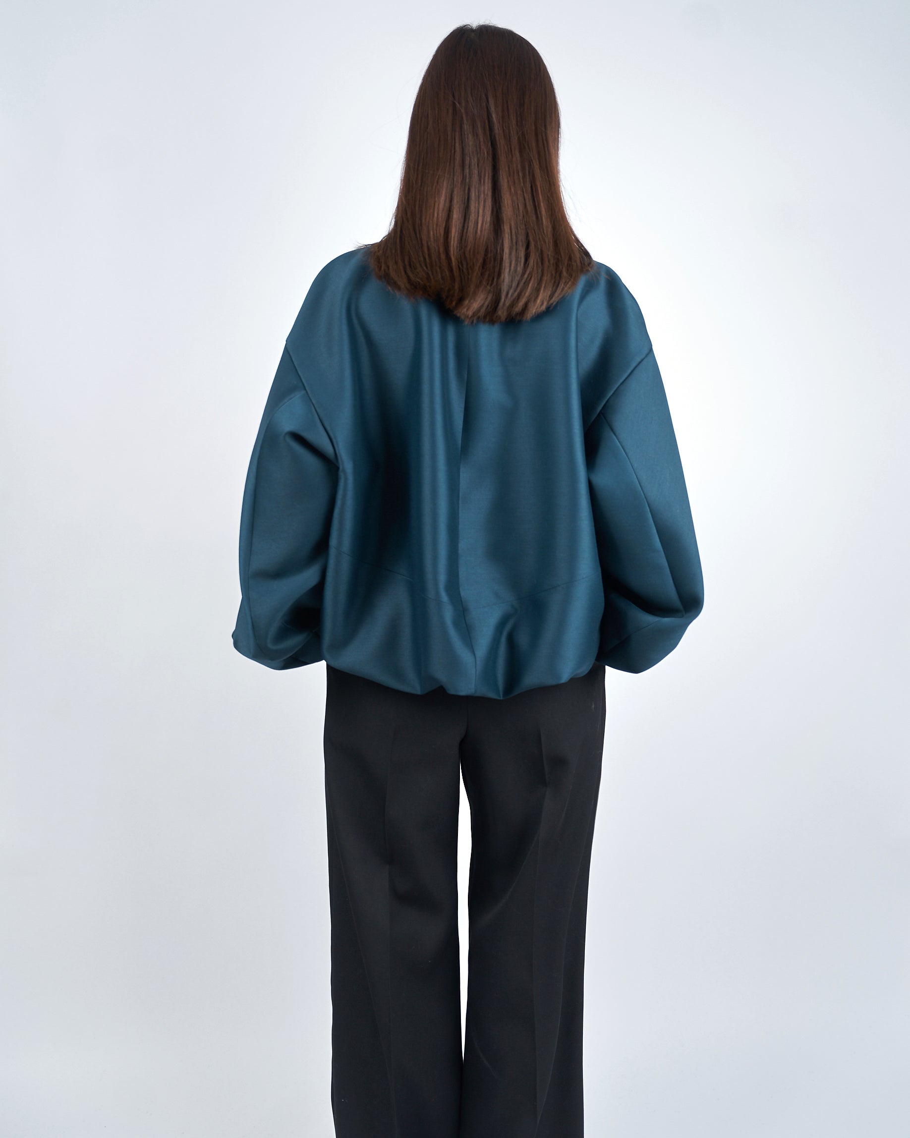 IVANA - ROUND SHAPED ZIP UP WOOL BLOUSON