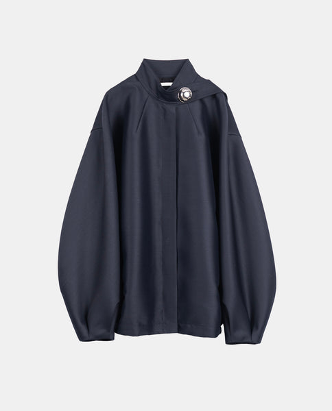 IVANA - ROUND SHAPED ZIP UP WOOL BLOUSON