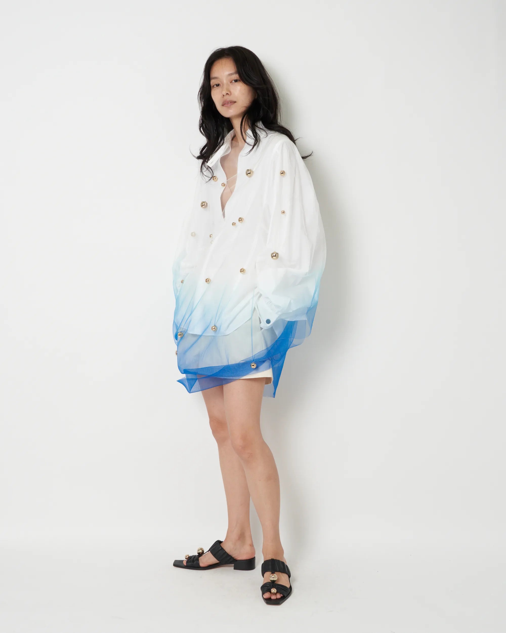 JACLYN -  GRADATION DYED TULLE TOP