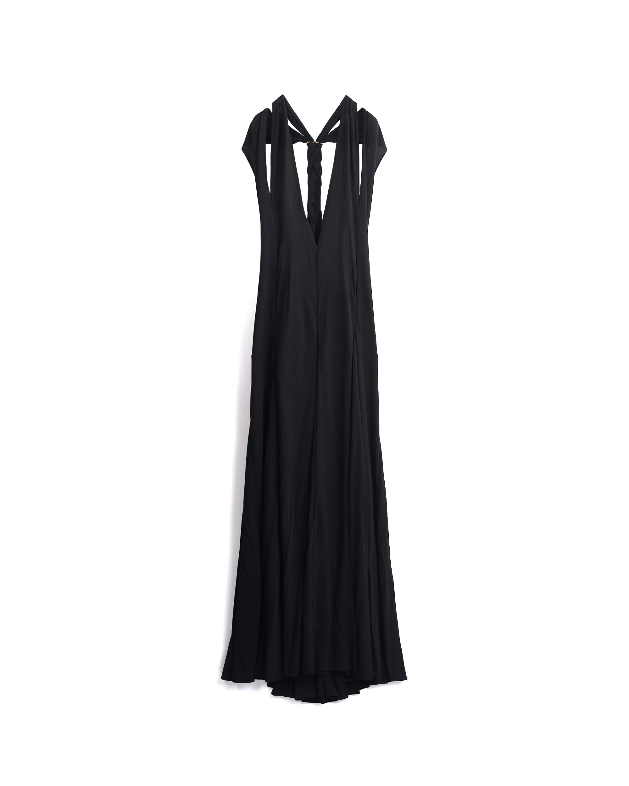 JACQUELINE - HIGH TWISTED JERSEY TIED BACK OPEN DRESS