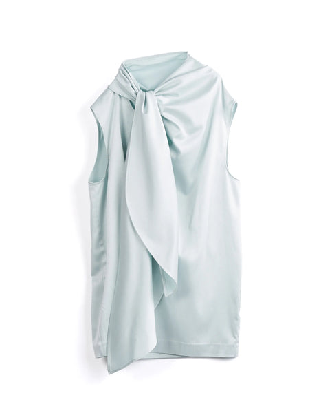 JAMBI - WASHED SATIN SCARF NECK TOP