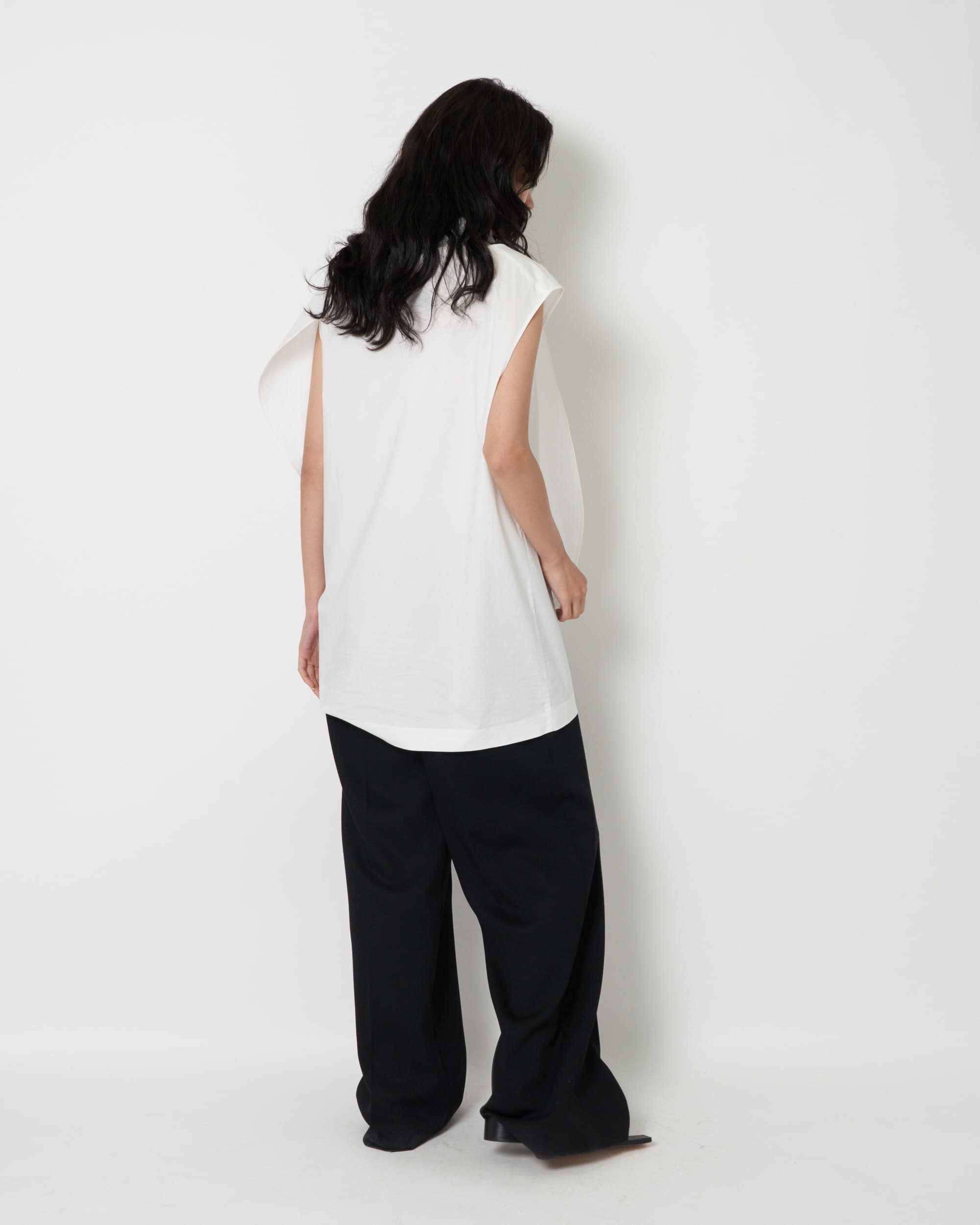 JAMBI - COTTON POPLIN SCARF NECK TOP