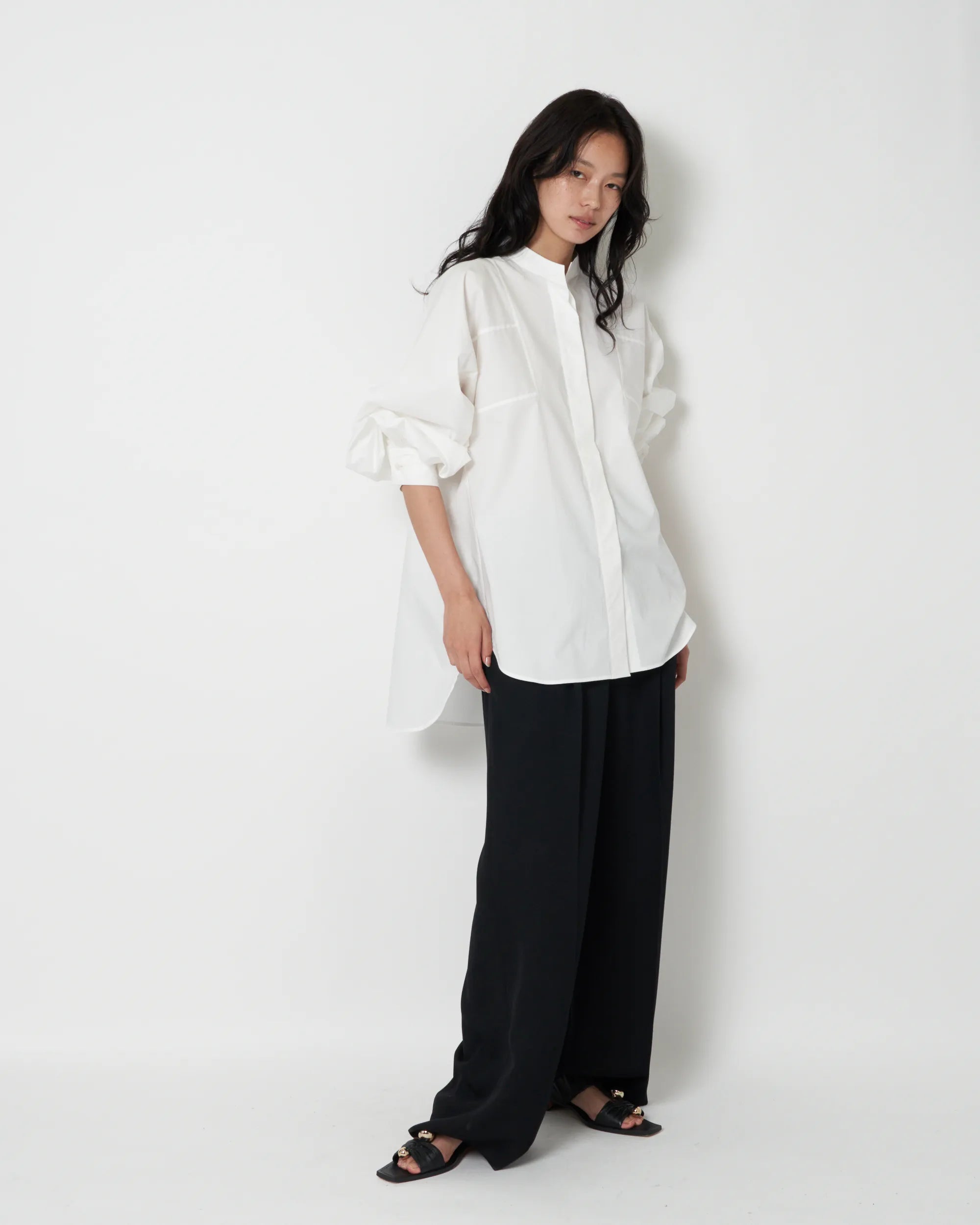 JANNE - COTTON POPLIN VOLUME SLEEVE SHIRT