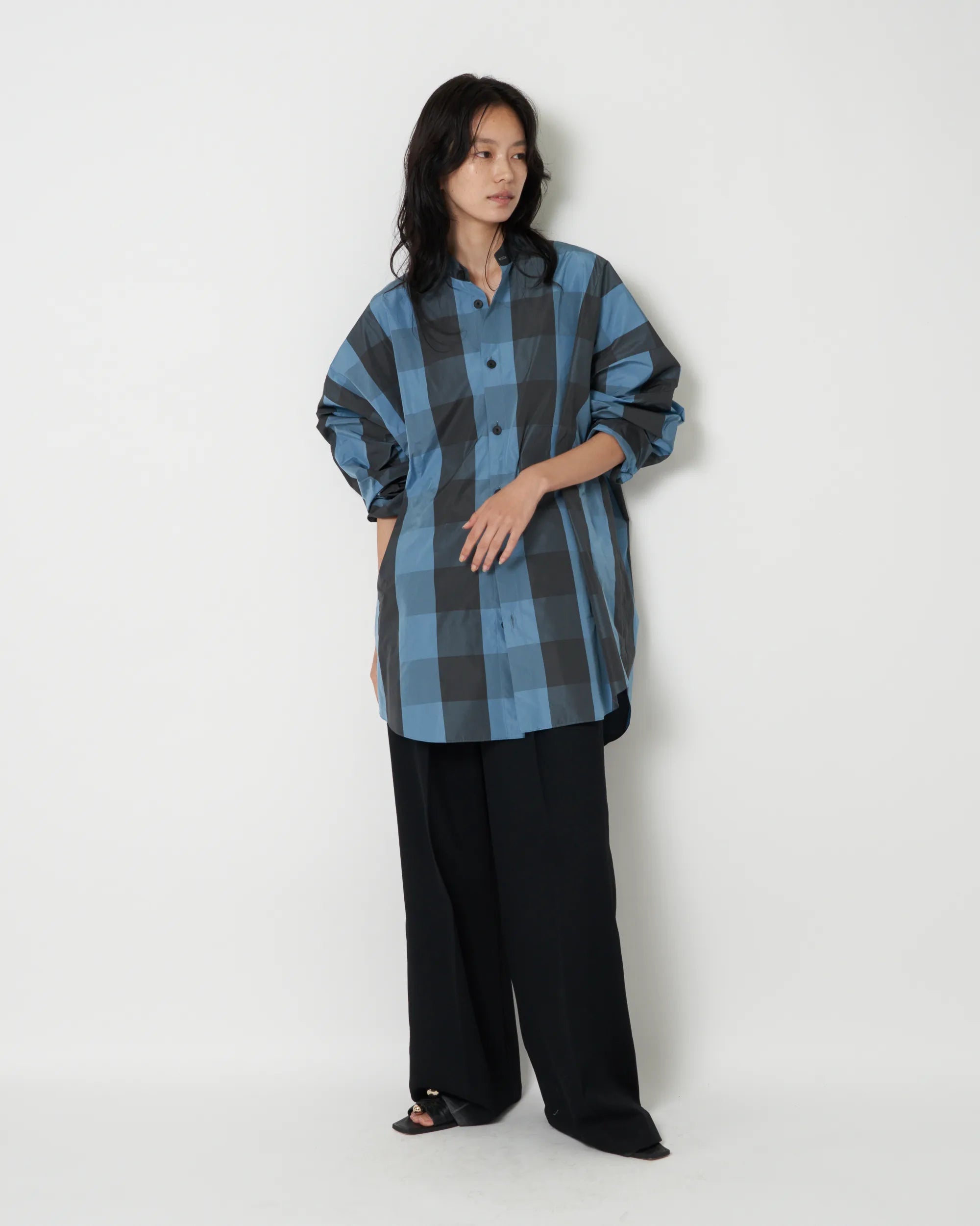 JASLYN - PLAID TAFFETA VOLUMINOUS  SHIRT