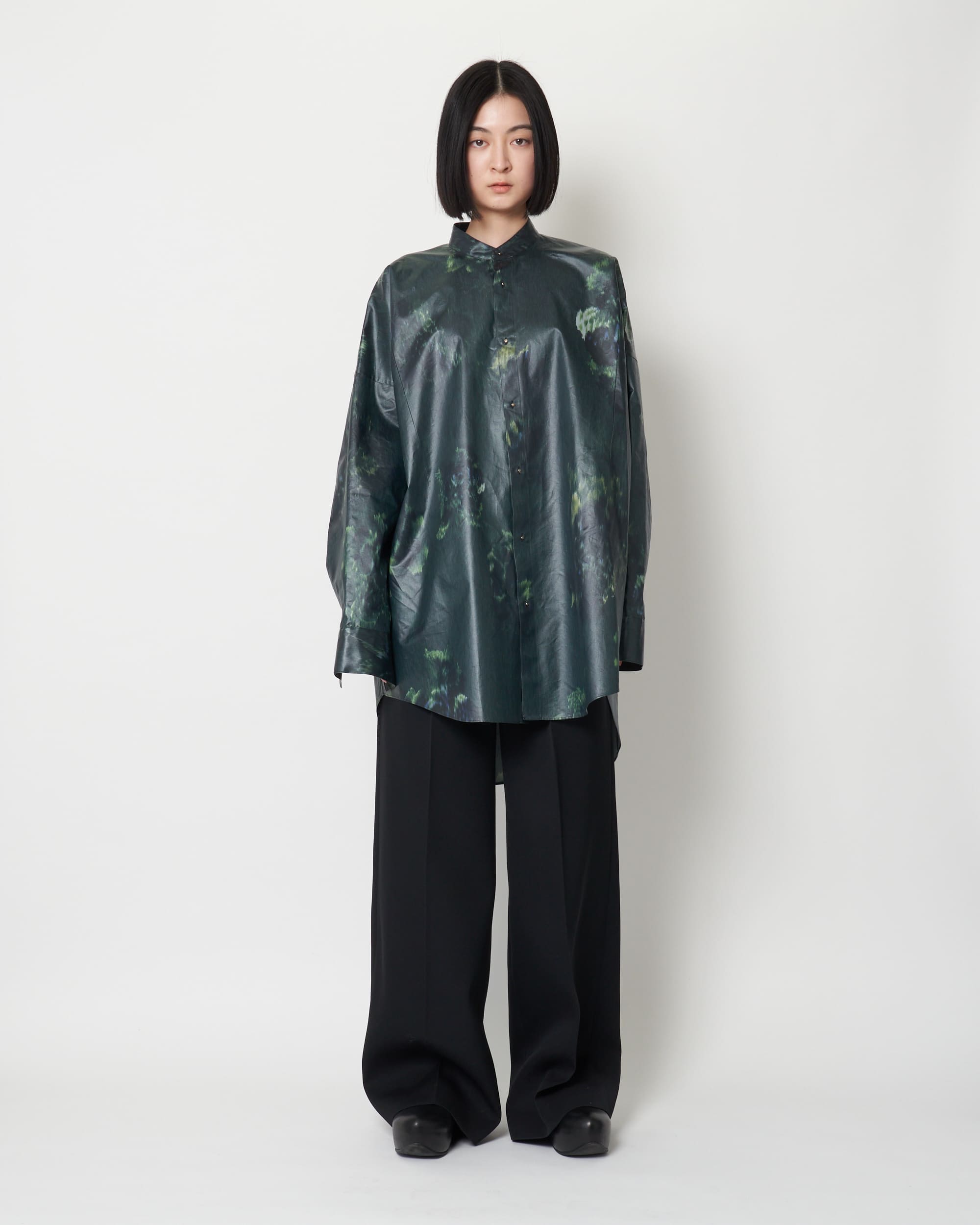 JASLYN - COATED COTTON SILK PRINT SHIRT