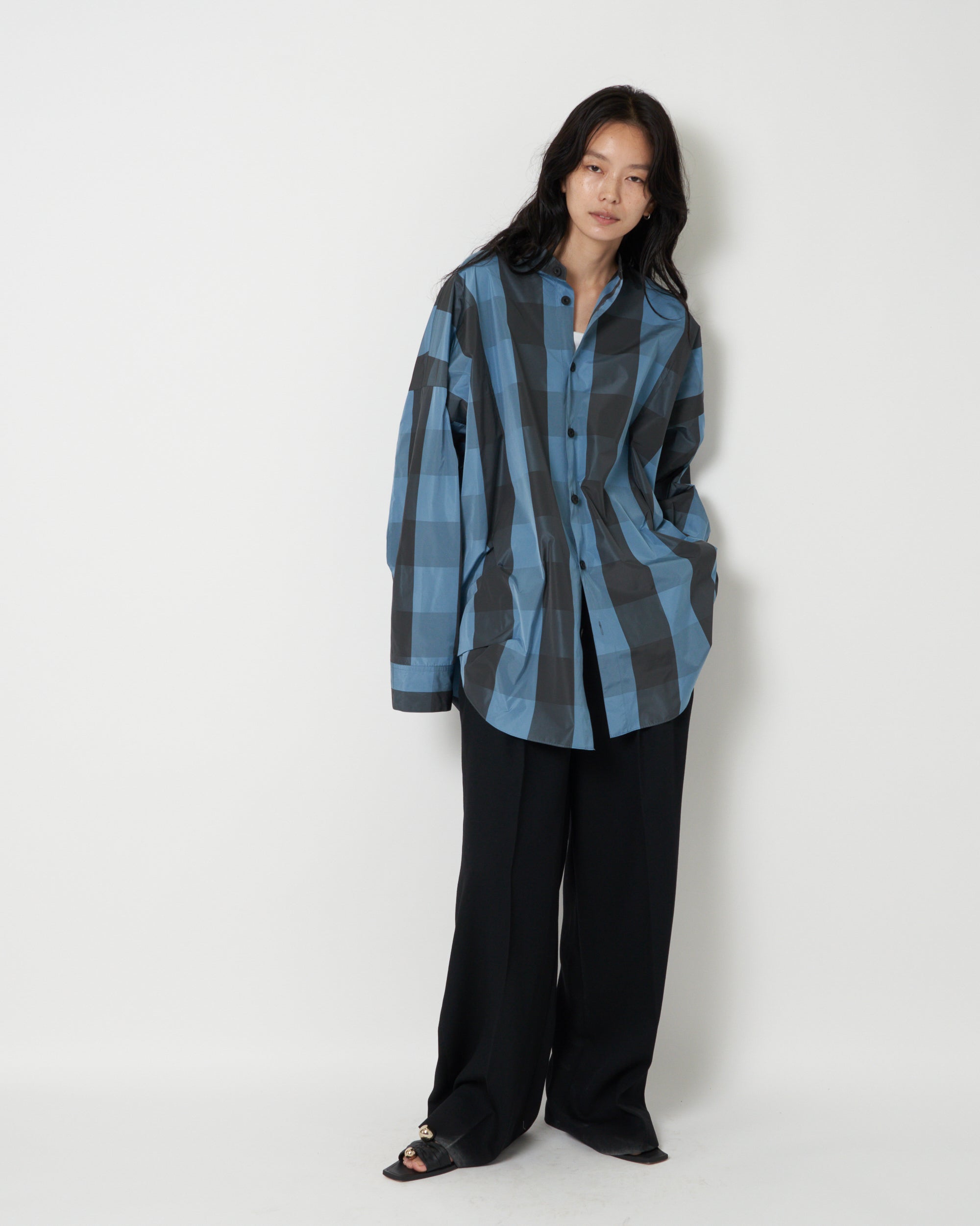 JASLYN - PLAID TAFFETA VOLUMINOUS  SHIRT