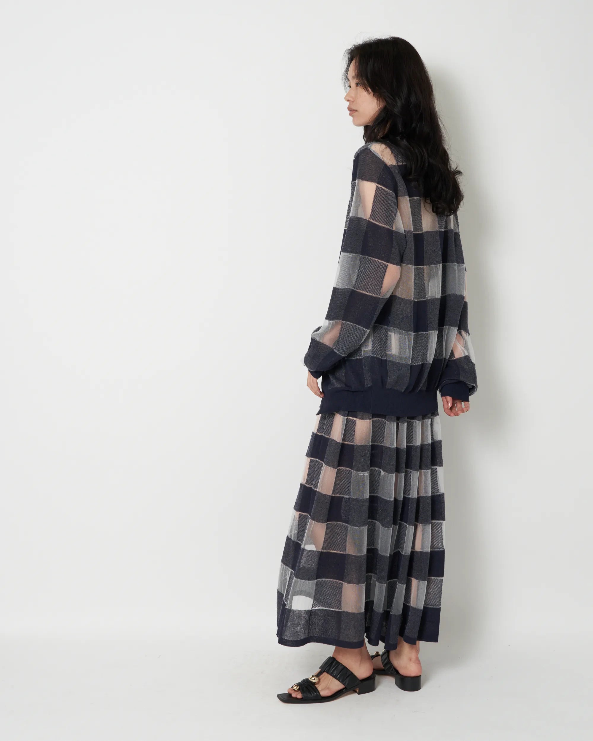 JENNY -  JACQUARD PLAID CARDIGAN