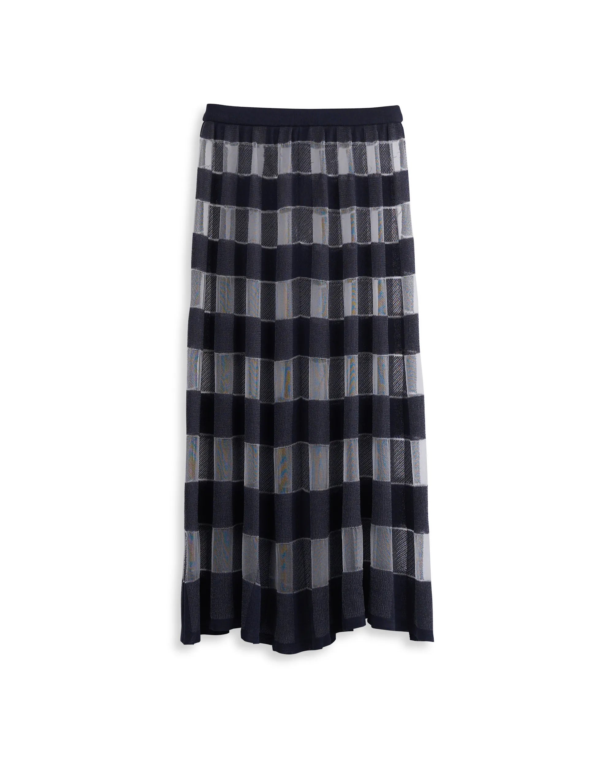 JOAN -  JACQUARD PLAID GATHERED SKIRT