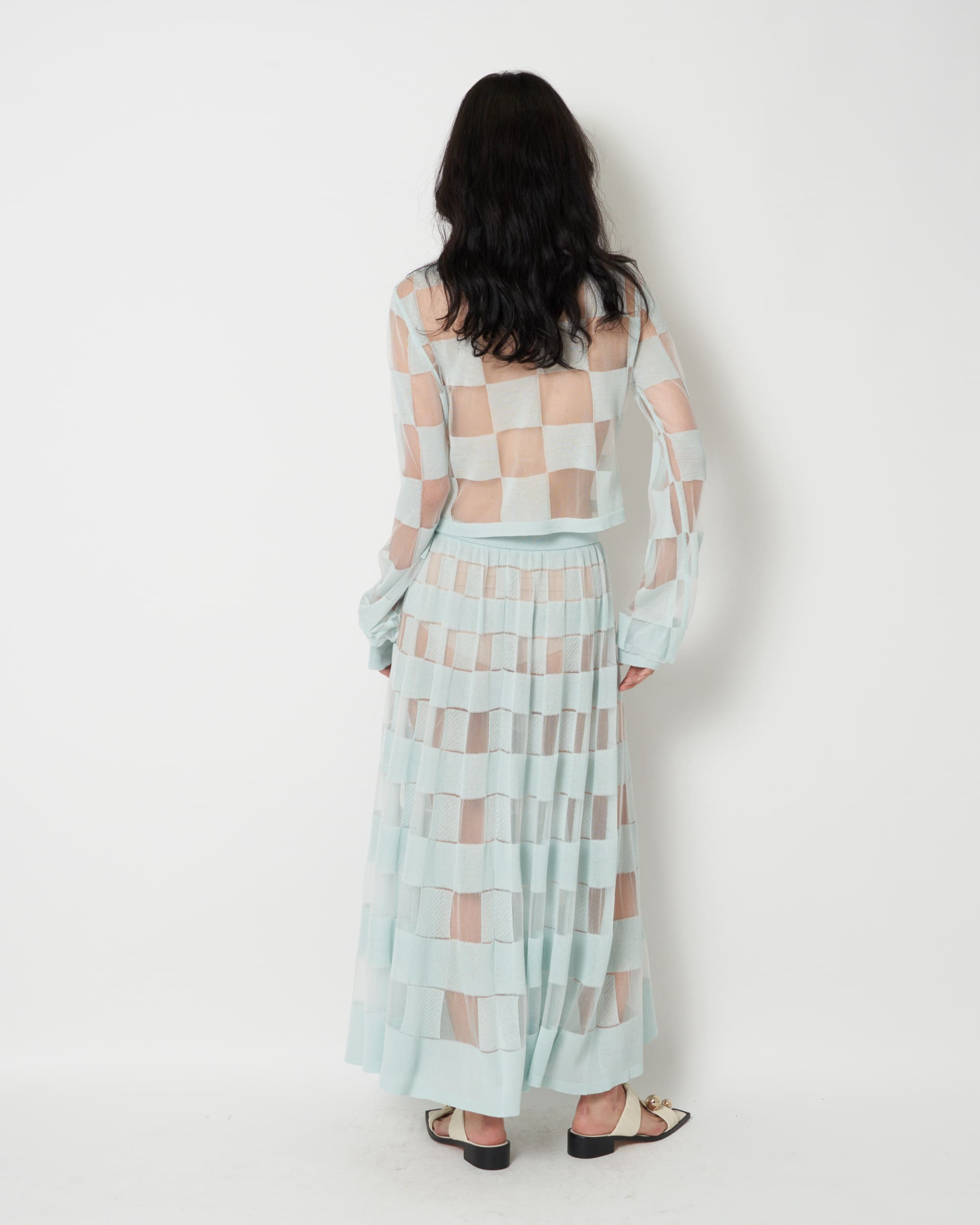 JOAN -  JACQUARD PLAID GATHERED SKIRT