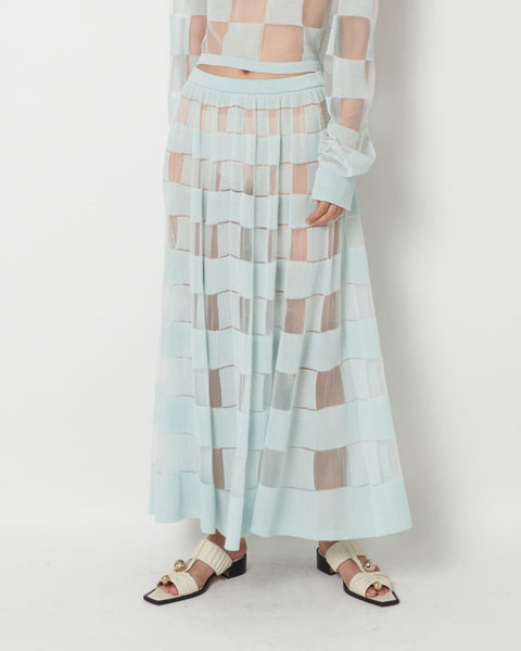 JOAN -  JACQUARD PLAID GATHERED SKIRT