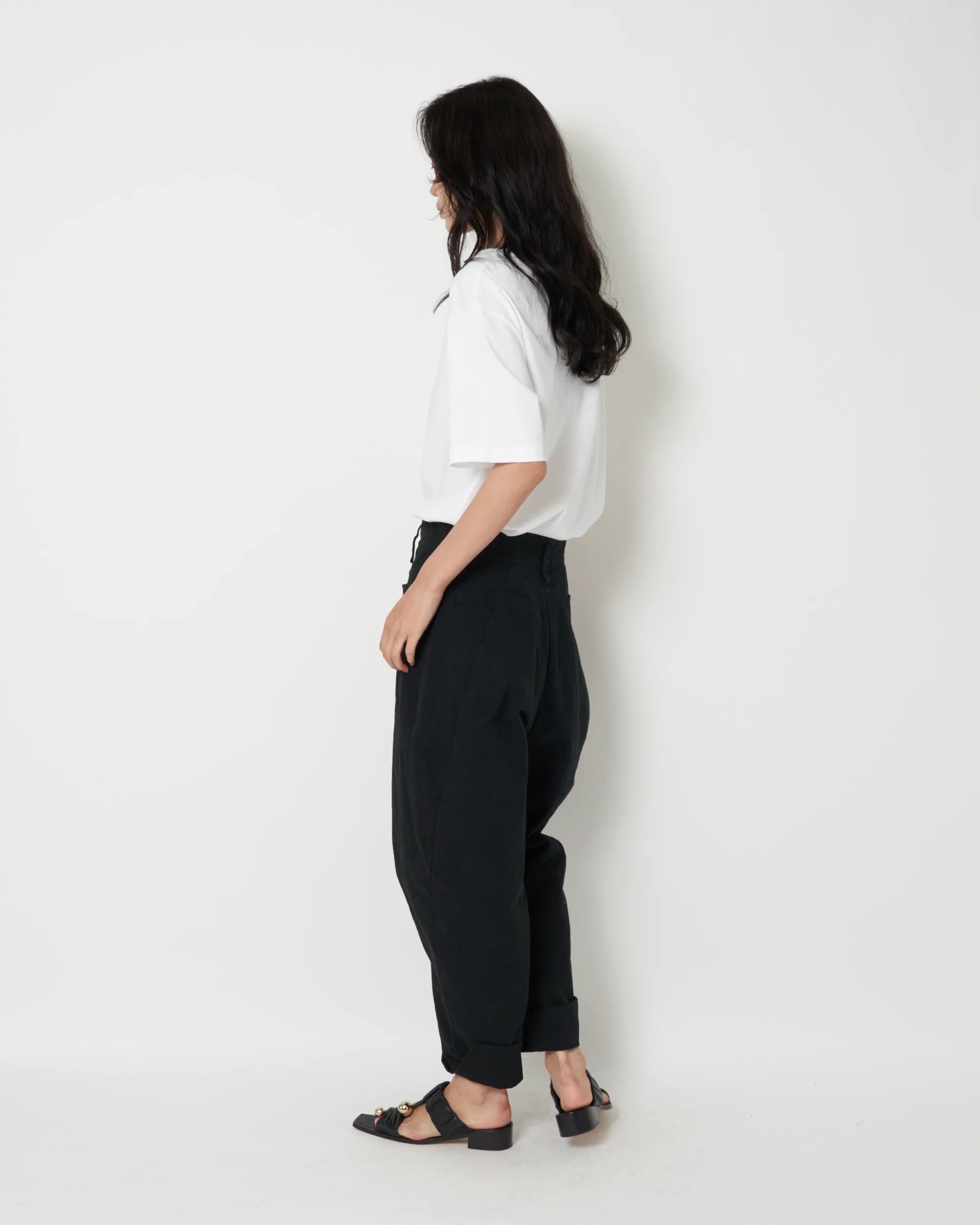 JOURNEY - COTTON CANVAS ROUND SHAPED PANTS