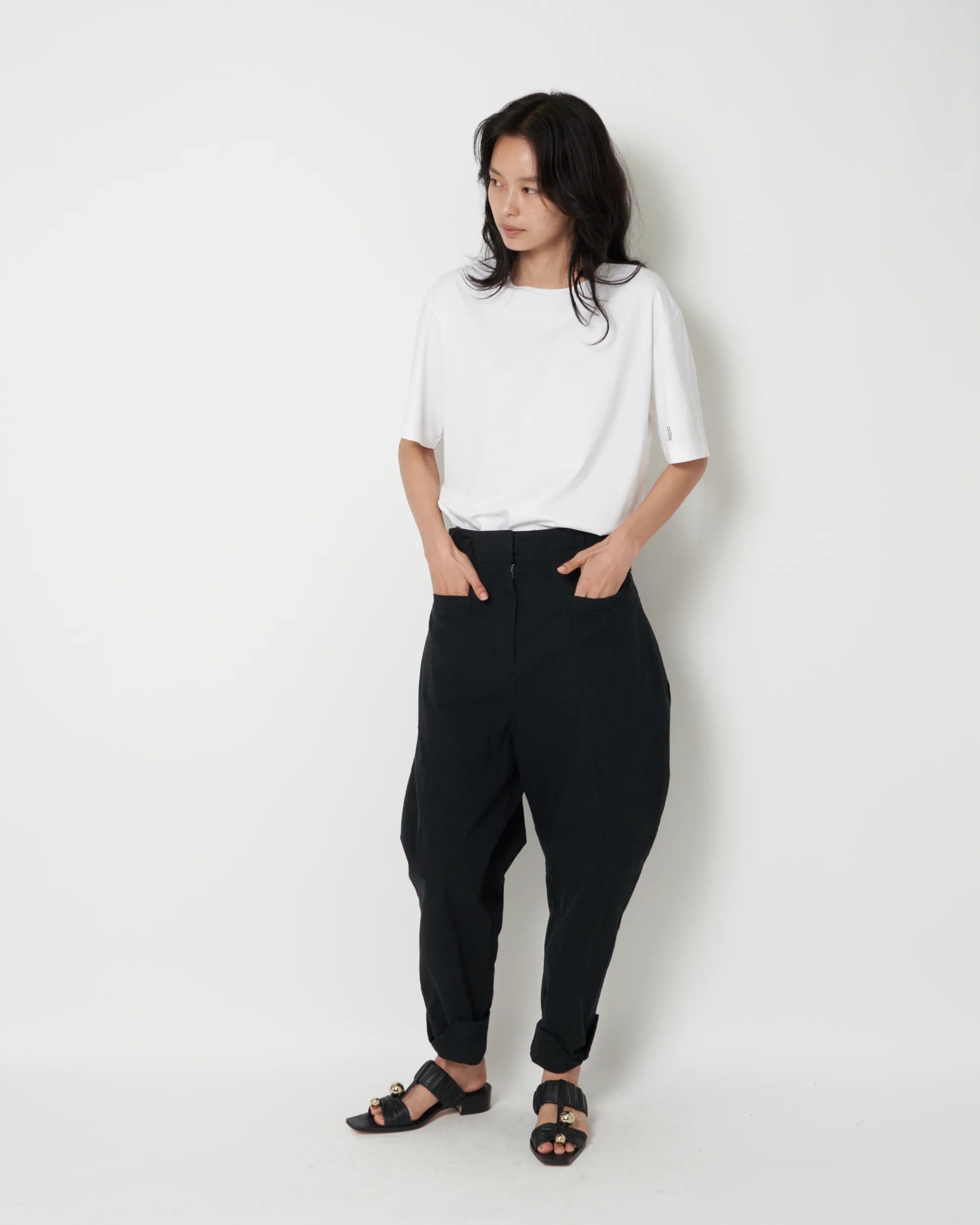 JOURNEY - COTTON CANVAS ROUND SHAPED PANTS