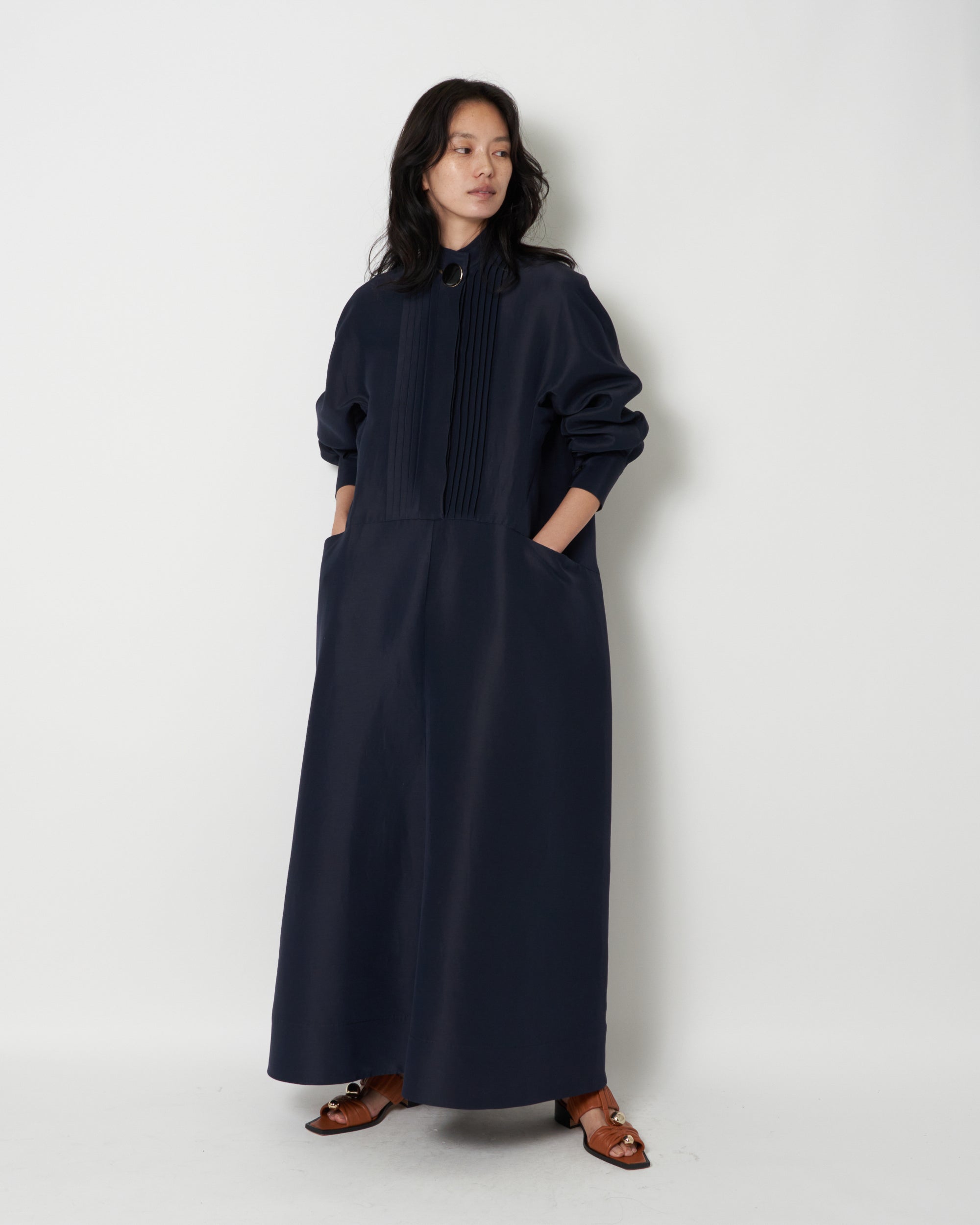 HARUNOBUMURATA ハルノブムラタ 20AW ビスコースアセテートロングシャツ HM20W701-SOV01 ブラック 36 HARUNOBUMURATA ハルノブムラタ 20AW ビスコースアセテートロング