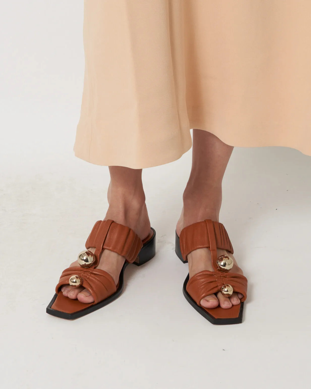 JUPITER - OPEN TOE GATHERED SANDAL