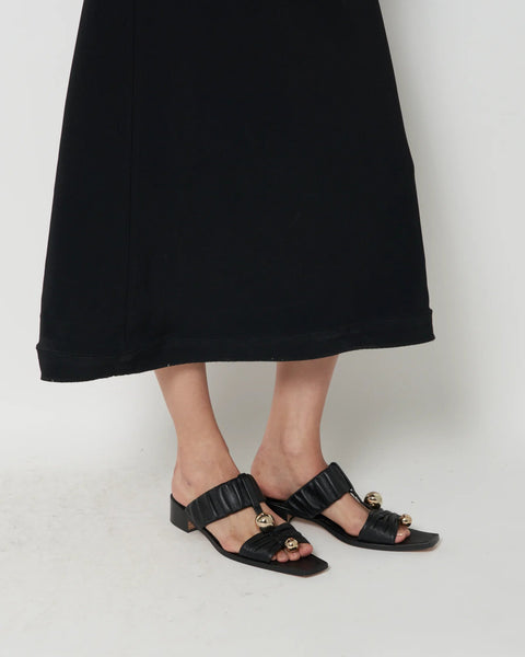 JUPITER - OPEN TOE GATHERED SANDAL BLACK