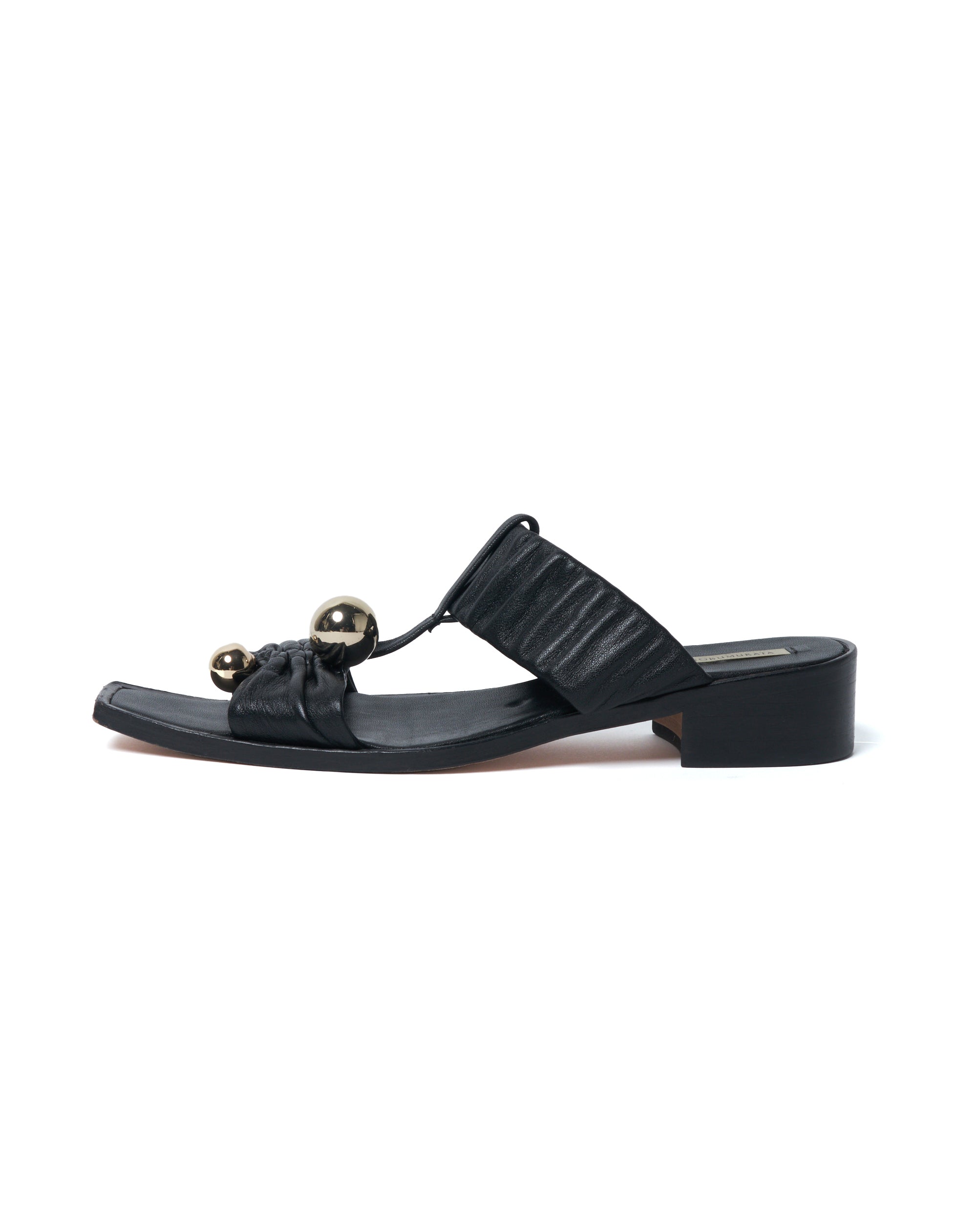 JUPITER - OPEN TOE GATHERED SANDAL BLACK