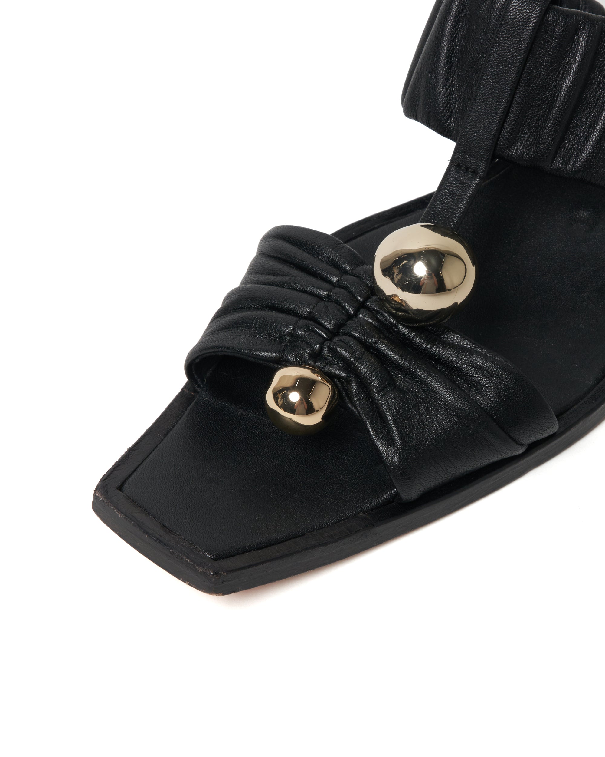 JUPITER - OPEN TOE GATHERED SANDAL BLACK