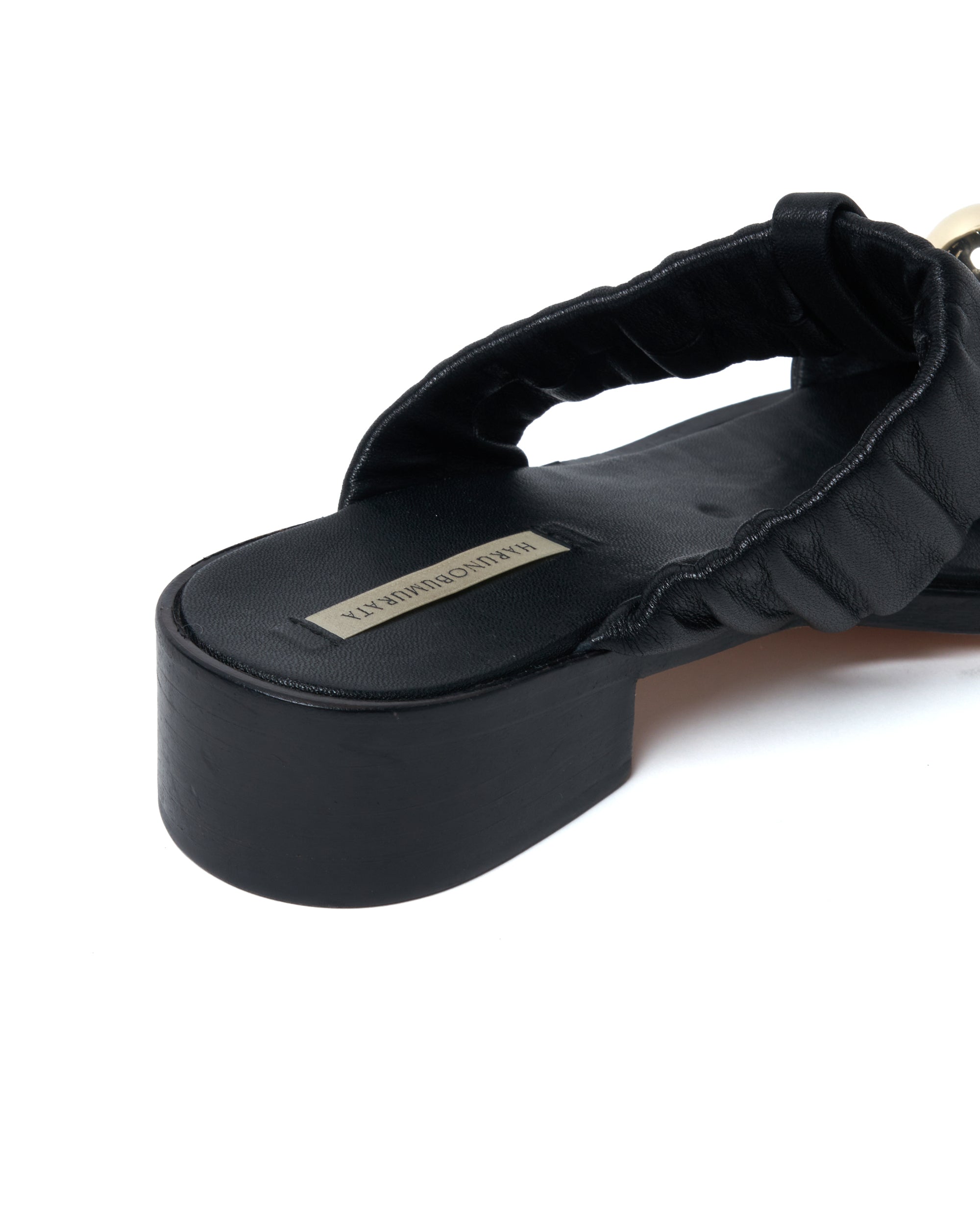 JUPITER - OPEN TOE GATHERED SANDAL BLACK