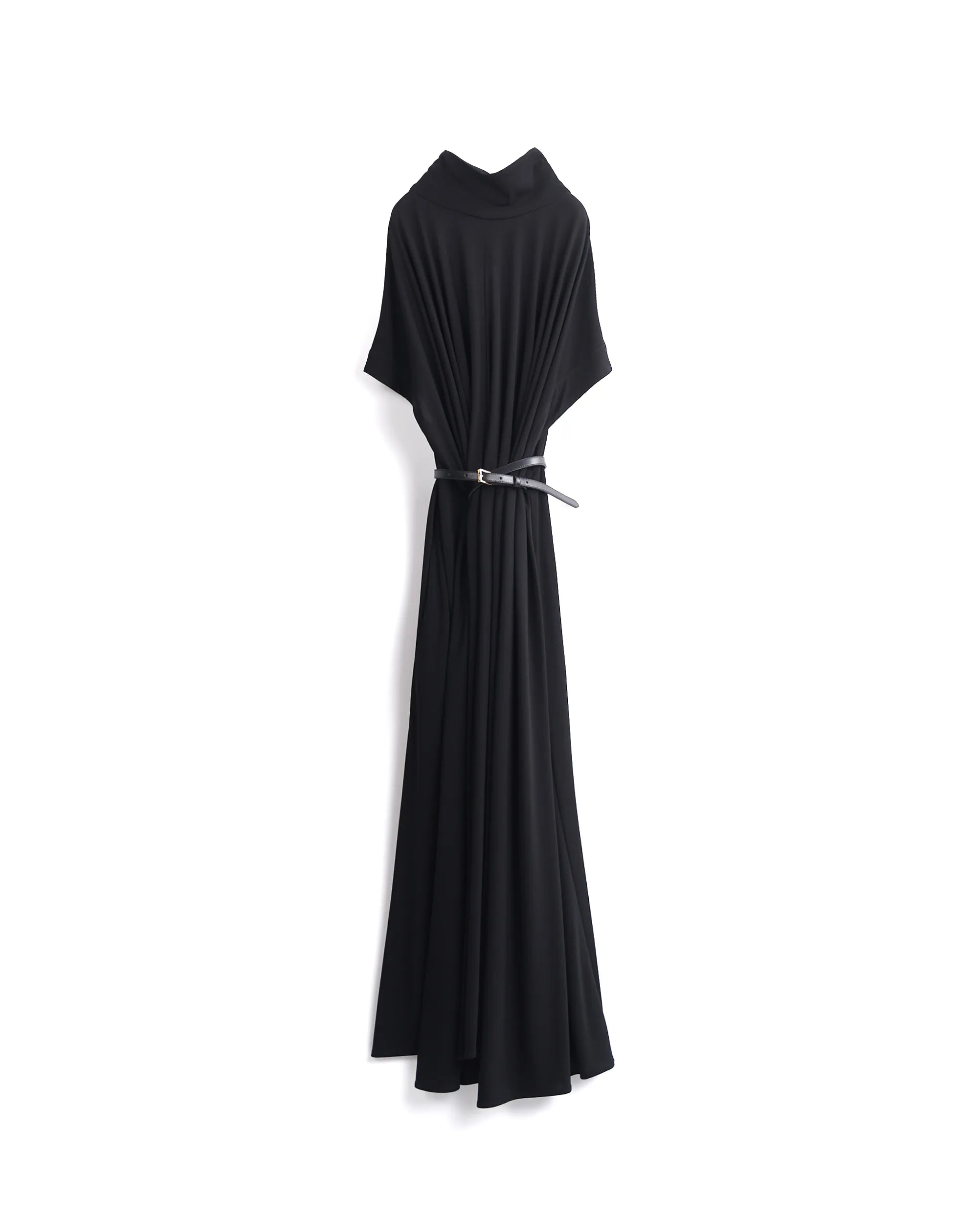 JUSTINE -  HIGH TWISTED JERSEY BELTED DRESS