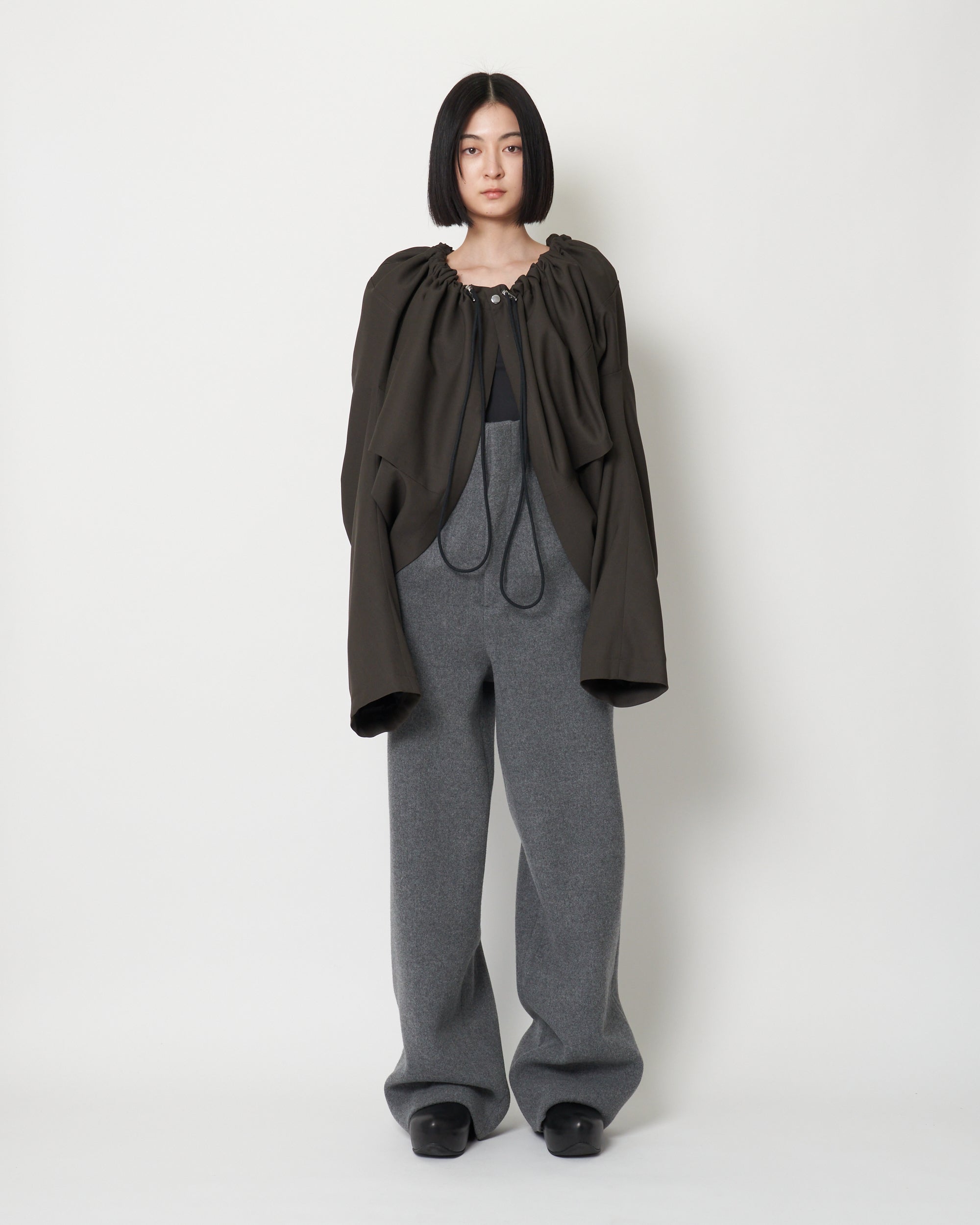 KALLA - GATHERED FRONT HOODED BLOUSON