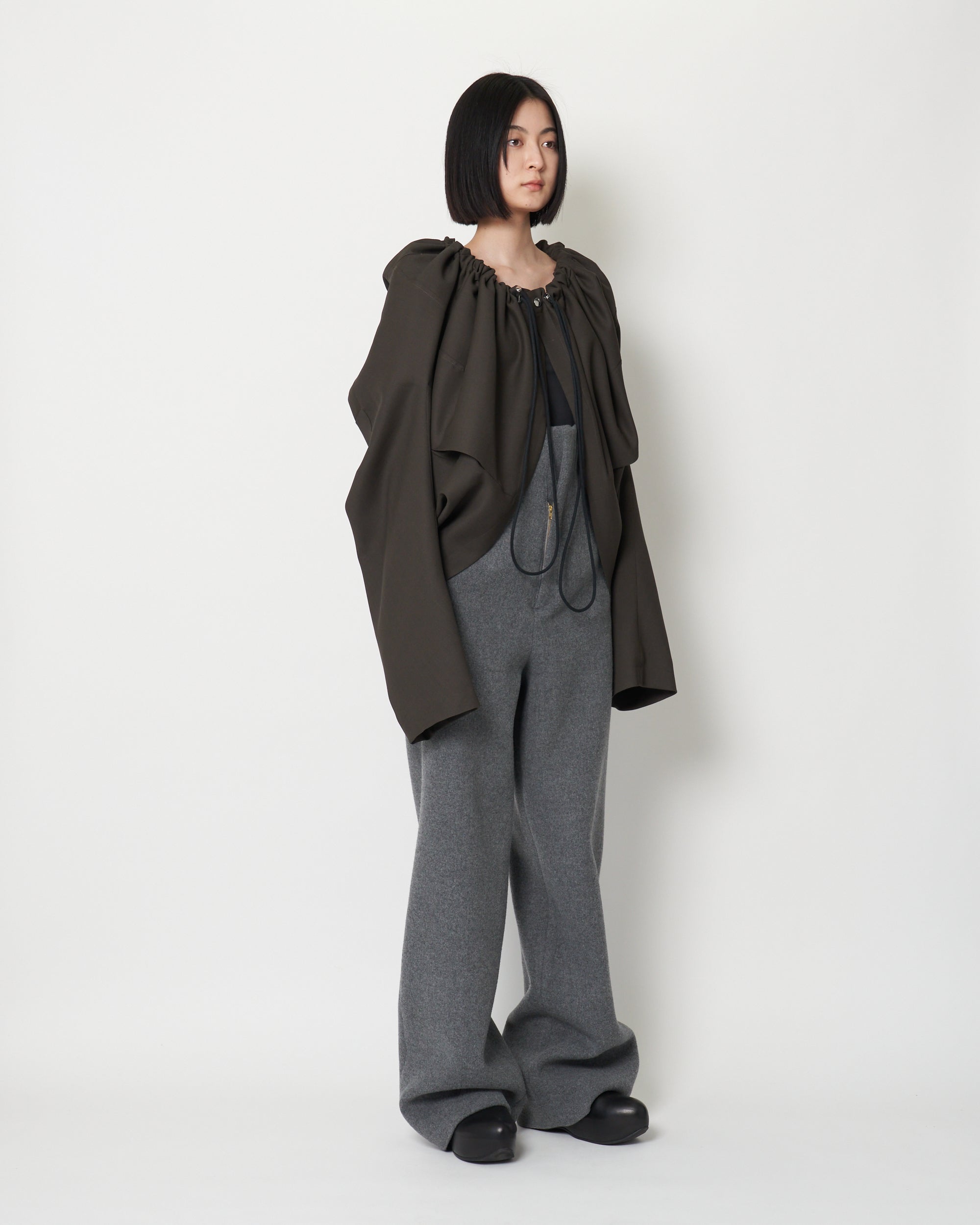 KALLA - GATHERED FRONT HOODED BLOUSON