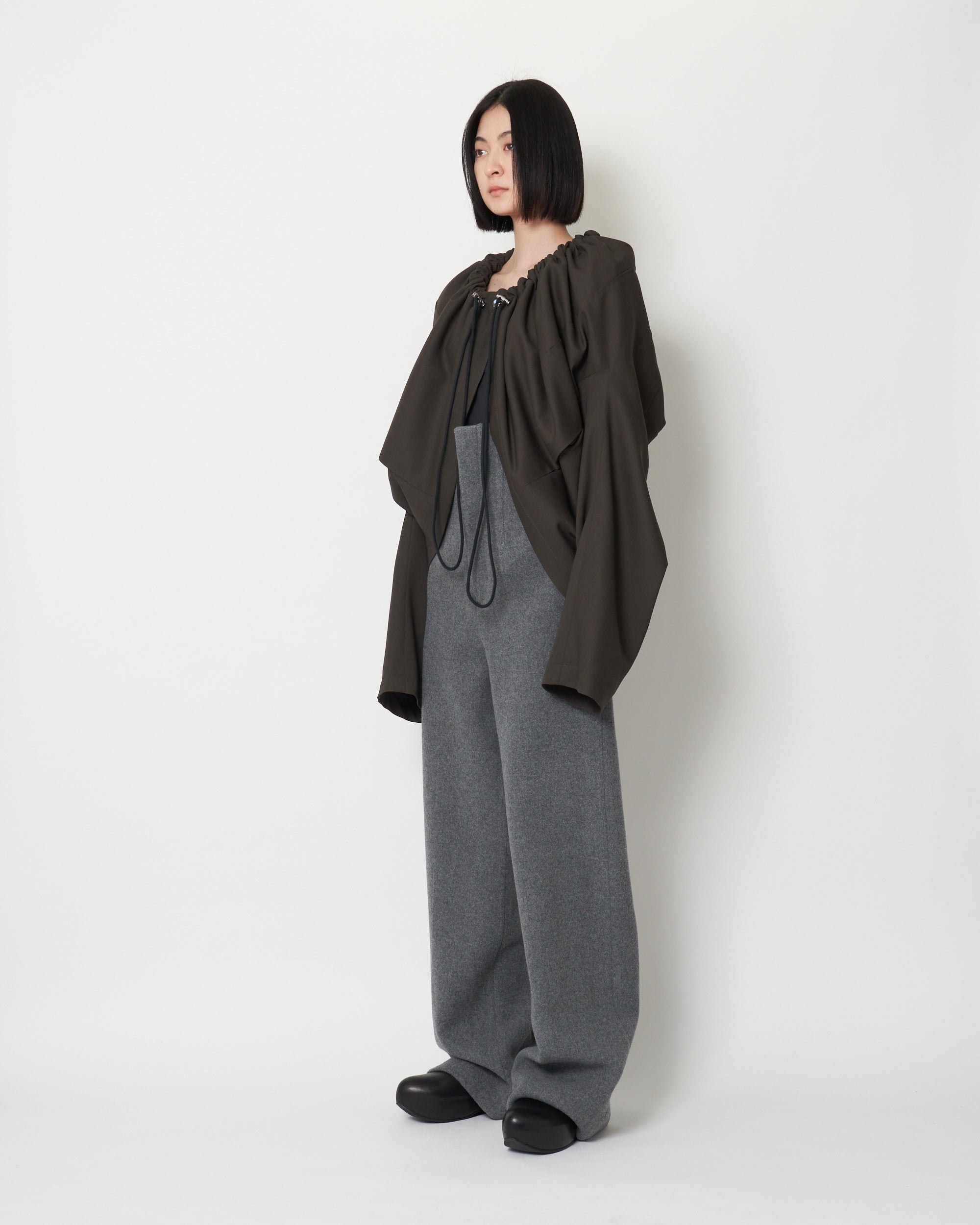 KALLA - GATHERED FRONT HOODED BLOUSON