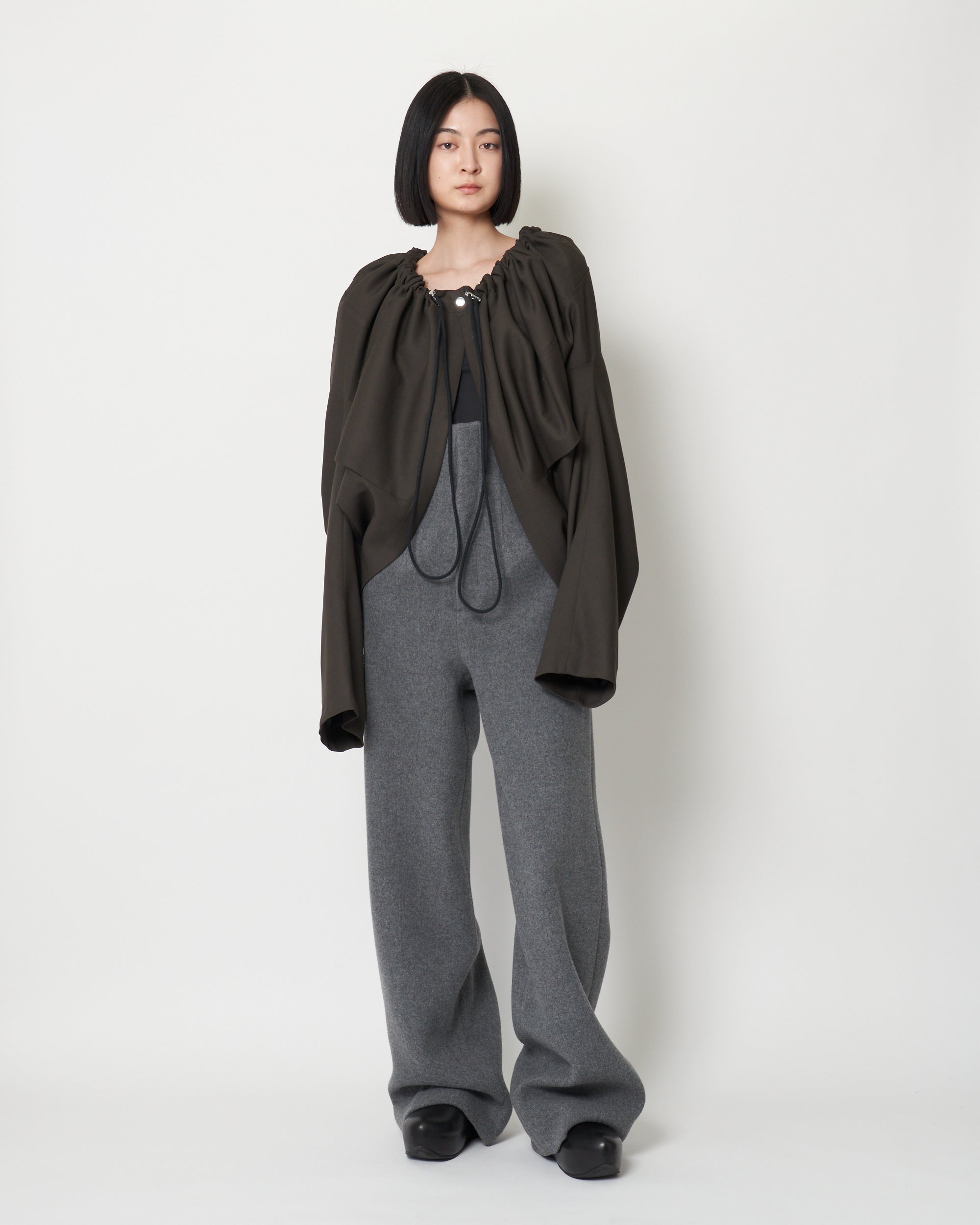 KALLA - GATHERED FRONT HOODED BLOUSON