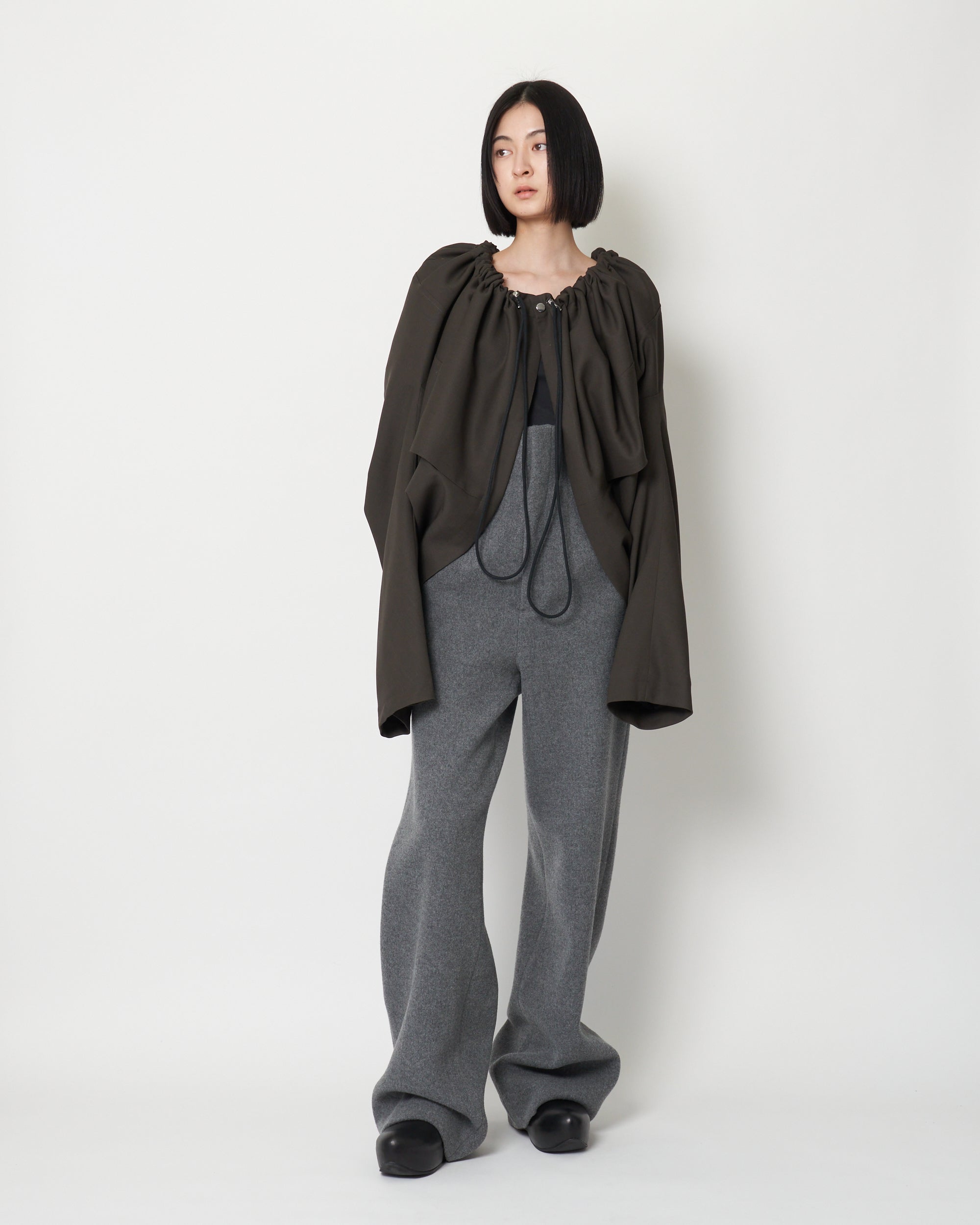 KALLA - GATHERED FRONT HOODED BLOUSON